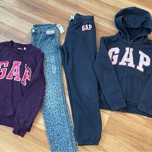 GAP Purple Sweatshirt and Black Hoodie with Joggers 12yo